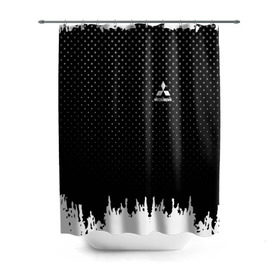 Штора 3D для ванной с принтом Mitsubishi abstract black 2018 в Екатеринбурге, 100% полиэстер | плотность материала — 100 г/м2. Стандартный размер — 146 см х 180 см. По верхнему краю — пластиковые люверсы для креплений. В комплекте 10 пластиковых колец |  машина | марка | митсубиси