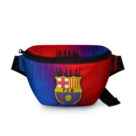Поясная сумка 3D с принтом FC Barcelona color sport в Екатеринбурге, 100% полиэстер | плотная ткань, ремень с регулируемой длиной, внутри несколько карманов для мелочей, основное отделение и карман с обратной стороны сумки застегиваются на молнию | football | soccer | барселона