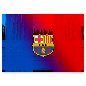 Поздравительная открытка с принтом FC Barcelona color sport в Екатеринбурге, 100% бумага | плотность бумаги 280 г/м2, матовая, на обратной стороне линовка и место для марки
 | Тематика изображения на принте: football | soccer | барселона