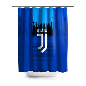 Штора 3D для ванной с принтом FC Juventus color abstract в Екатеринбурге, 100% полиэстер | плотность материала — 100 г/м2. Стандартный размер — 146 см х 180 см. По верхнему краю — пластиковые люверсы для креплений. В комплекте 10 пластиковых колец | 