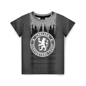 Детская футболка 3D с принтом FC Chelsea abstract color в Екатеринбурге, 100% гипоаллергенный полиэфир | прямой крой, круглый вырез горловины, длина до линии бедер, чуть спущенное плечо, ткань немного тянется | football | soccer | челси