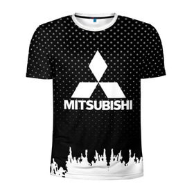 Мужская футболка 3D спортивная с принтом Mitsubishi в Екатеринбурге, 100% полиэстер с улучшенными характеристиками | приталенный силуэт, круглая горловина, широкие плечи, сужается к линии бедра |  машина | марка | митсубиси