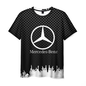 Мужская футболка 3D с принтом Mercedes-Benz в Екатеринбурге, 100% полиэфир | прямой крой, круглый вырез горловины, длина до линии бедер | auto | automobile | car | machine | mercedes | motor | motor car | sport car | автомашина | бренд | легковой автомобиль | марка | спортивный автомобиль | тачка