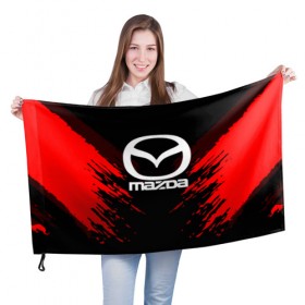 Флаг 3D с принтом MAZDA SPORT COLLECTION в Екатеринбурге, 100% полиэстер | плотность ткани — 95 г/м2, размер — 67 х 109 см. Принт наносится с одной стороны | auto | automobile | car | machine | mazda | motor | motor car | sport car | автомашина | бренд | легковой автомобиль | мазда | марка | спортивный автомобиль | тачка