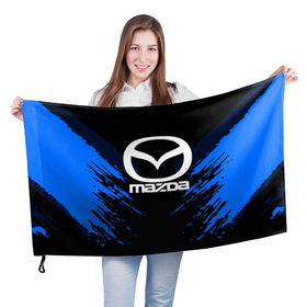 Флаг 3D с принтом MAZDA SPORT COLLECTION в Екатеринбурге, 100% полиэстер | плотность ткани — 95 г/м2, размер — 67 х 109 см. Принт наносится с одной стороны | 