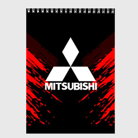 Скетчбук с принтом MITSUBISHI SPORT COLLECTION в Екатеринбурге, 100% бумага
 | 48 листов, плотность листов — 100 г/м2, плотность картонной обложки — 250 г/м2. Листы скреплены сверху удобной пружинной спиралью | Тематика изображения на принте:  машина | марка | митсубиси