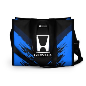 Сумка-шоппер 3D с принтом HONDA SPORT COLLECTION в Екатеринбурге, 100% полиэстер | застегивается на металлическую кнопку; внутренний карман застегивается на молнию. Стенки укреплены специальным мягким материалом, чтобы защитить содержимое от несильных ударов
 | auto | automobile | car | honda | machine | motor | motor car | sport car | автомашина | бренд | легковой автомобиль | марка | спортивный автомобиль | тачка | хонда