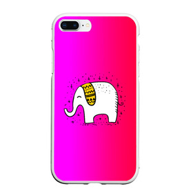 Чехол для iPhone 7Plus/8 Plus матовый с принтом Радужный слоник в Екатеринбурге, Силикон | Область печати: задняя сторона чехла, без боковых панелей | детские | животные | слон | слоник | слоны