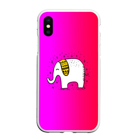 Чехол для iPhone XS Max матовый с принтом Радужный слоник в Екатеринбурге, Силикон | Область печати: задняя сторона чехла, без боковых панелей | детские | животные | слон | слоник | слоны