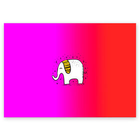 Поздравительная открытка с принтом Радужный слоник в Екатеринбурге, 100% бумага | плотность бумаги 280 г/м2, матовая, на обратной стороне линовка и место для марки
 | детские | животные | слон | слоник | слоны