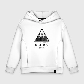 Детское худи Oversize хлопок с принтом Thirty Seconds to Mars в Екатеринбурге, френч-терри — 70% хлопок, 30% полиэстер. Мягкий теплый начес внутри —100% хлопок | боковые карманы, эластичные манжеты и нижняя кромка, капюшон на магнитной кнопке | Тематика изображения на принте: 30 seconds to mars | 30 секунд до марса | 30stm | thirty seconds to mars | джаред | лето | рок группа | шеннон