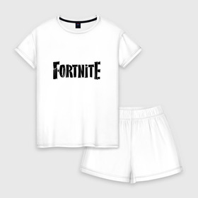 Женская пижама с шортиками хлопок с принтом Fortnite 5 в Екатеринбурге, 100% хлопок | футболка прямого кроя, шорты свободные с широкой мягкой резинкой | battle royale | epic games | fortnite | pvp | survival | tps | unreal | выживание | кооператив | королевская битва | песочница | фортнайт | шутер