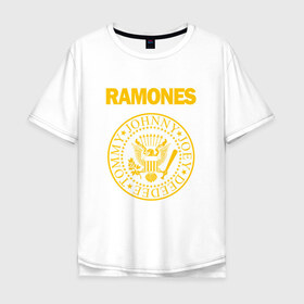 Мужская футболка хлопок Oversize с принтом Ramones в Екатеринбурге, 100% хлопок | свободный крой, круглый ворот, “спинка” длиннее передней части | Тематика изображения на принте: punk | punkrock | панк