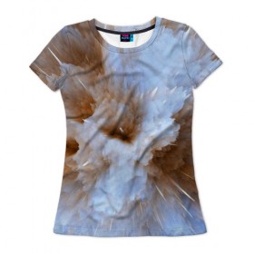 Женская футболка 3D с принтом Кристализация в Екатеринбурге, 100% полиэфир ( синтетическое хлопкоподобное полотно) | прямой крой, круглый вырез горловины, длина до линии бедер | 