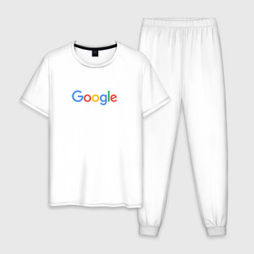 Мужская пижама хлопок с принтом Google в Екатеринбурге, 100% хлопок | брюки и футболка прямого кроя, без карманов, на брюках мягкая резинка на поясе и по низу штанин
 | google