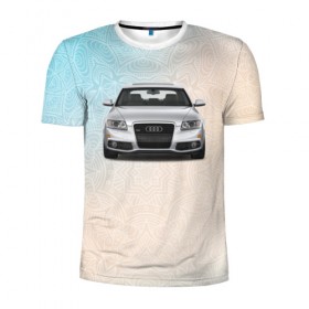 Мужская футболка 3D спортивная с принтом Audi rs4 в Екатеринбурге, 100% полиэстер с улучшенными характеристиками | приталенный силуэт, круглая горловина, широкие плечи, сужается к линии бедра | Тематика изображения на принте: audi | авто | автомобиль | ауди