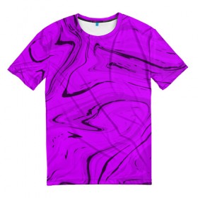 Мужская футболка 3D с принтом Абстрактные разводы в Екатеринбурге, 100% полиэфир | прямой крой, круглый вырез горловины, длина до линии бедер | 