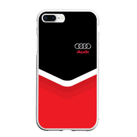 Чехол для iPhone 7Plus/8 Plus матовый с принтом Audi Black & Red в Екатеринбурге, Силикон | Область печати: задняя сторона чехла, без боковых панелей | Тематика изображения на принте: audi | ауди | кольца | красный | машина | черный