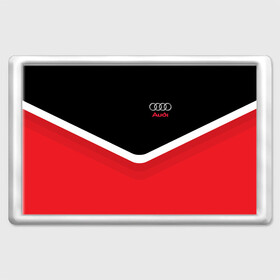 Магнит 45*70 с принтом Audi Black & Red в Екатеринбурге, Пластик | Размер: 78*52 мм; Размер печати: 70*45 | audi | ауди | кольца | красный | машина | черный