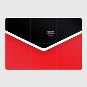 Магнитный плакат 3Х2 с принтом Audi Black & Red в Екатеринбурге, Полимерный материал с магнитным слоем | 6 деталей размером 9*9 см | audi | ауди | кольца | красный | машина | черный