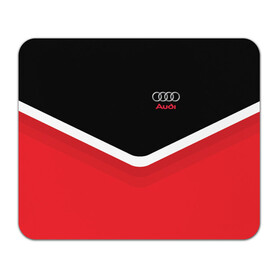 Коврик для мышки прямоугольный с принтом Audi Black & Red в Екатеринбурге, натуральный каучук | размер 230 х 185 мм; запечатка лицевой стороны | audi | ауди | кольца | красный | машина | черный