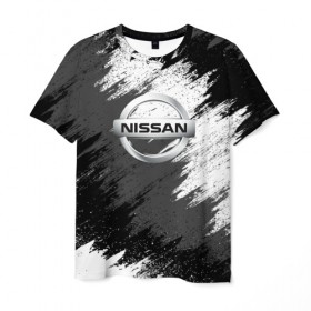 Мужская футболка 3D с принтом Nissan в Екатеринбурге, 100% полиэфир | прямой крой, круглый вырез горловины, длина до линии бедер | motor | nissan | авто | лого | машина | ниссан | тачка