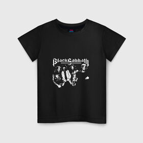 Детская футболка хлопок с принтом Группа Black Sabbath в Екатеринбурге, 100% хлопок | круглый вырез горловины, полуприлегающий силуэт, длина до линии бедер | black sabbath | билл уорд | блек | блэк | гизер батлер | озборн | оззи | ози | осборн | сабат | сабатаж | сабатх | тони айомми