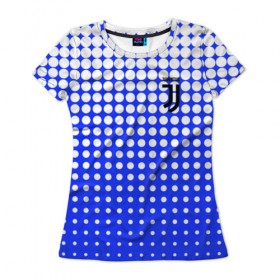 Женская футболка 3D с принтом Ювентус в Екатеринбурге, 100% полиэфир ( синтетическое хлопкоподобное полотно) | прямой крой, круглый вырез горловины, длина до линии бедер | 