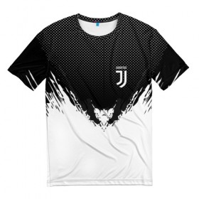 Мужская футболка 3D с принтом Juventus black 2018 в Екатеринбурге, 100% полиэфир | прямой крой, круглый вырез горловины, длина до линии бедер | 