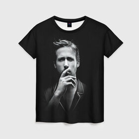 Женская футболка 3D с принтом Ryan Gosling в Екатеринбурге, 100% полиэфир ( синтетическое хлопкоподобное полотно) | прямой крой, круглый вырез горловины, длина до линии бедер | ryan gosling | актер | райан гослинг