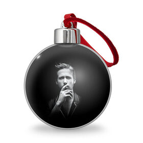 Ёлочный шар с принтом Ryan Gosling в Екатеринбурге, Пластик | Диаметр: 77 мм | Тематика изображения на принте: ryan gosling | актер | райан гослинг