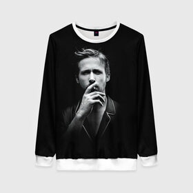 Женский свитшот 3D с принтом Ryan Gosling в Екатеринбурге, 100% полиэстер с мягким внутренним слоем | круглый вырез горловины, мягкая резинка на манжетах и поясе, свободная посадка по фигуре | ryan gosling | актер | райан гослинг