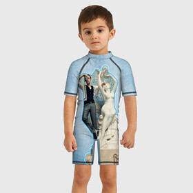 Детский купальный костюм 3D с принтом Райан Гослинг_11 в Екатеринбурге, Полиэстер 85%, Спандекс 15% | застежка на молнии на спине | Тематика изображения на принте: ryan gosling | актер | райан гослинг