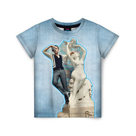 Детская футболка 3D с принтом Райан Гослинг_11 в Екатеринбурге, 100% гипоаллергенный полиэфир | прямой крой, круглый вырез горловины, длина до линии бедер, чуть спущенное плечо, ткань немного тянется | Тематика изображения на принте: ryan gosling | актер | райан гослинг