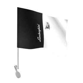 Флаг для автомобиля с принтом Lamborghini в Екатеринбурге, 100% полиэстер | Размер: 30*21 см | automobili | lamborghini | s.p.a. | авто | автомобиль | ламборгини | ламборджини | ламборжини