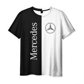 Мужская футболка 3D с принтом Mercedes в Екатеринбурге, 100% полиэфир | прямой крой, круглый вырез горловины, длина до линии бедер | benz | mercedes | авто | автомобиль | бенз | мерседес