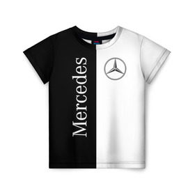 Детская футболка 3D с принтом Mercedes в Екатеринбурге, 100% гипоаллергенный полиэфир | прямой крой, круглый вырез горловины, длина до линии бедер, чуть спущенное плечо, ткань немного тянется | Тематика изображения на принте: benz | mercedes | авто | автомобиль | бенз | мерседес