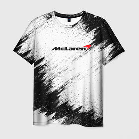 Мужская футболка 3D с принтом McLaren в Екатеринбурге, 100% полиэфир | прямой крой, круглый вырез горловины, длина до линии бедер | auto | car | mclaren | race | авто | гонки | краска | краски | макларен | марка | машина