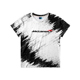 Детская футболка 3D с принтом McLaren в Екатеринбурге, 100% гипоаллергенный полиэфир | прямой крой, круглый вырез горловины, длина до линии бедер, чуть спущенное плечо, ткань немного тянется | auto | car | mclaren | race | авто | гонки | краска | краски | макларен | марка | машина