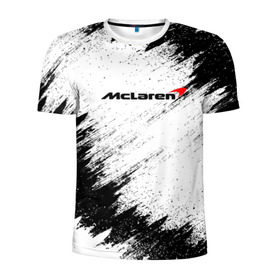 Мужская футболка 3D спортивная с принтом McLaren в Екатеринбурге, 100% полиэстер с улучшенными характеристиками | приталенный силуэт, круглая горловина, широкие плечи, сужается к линии бедра | auto | car | mclaren | race | авто | гонки | краска | краски | макларен | марка | машина