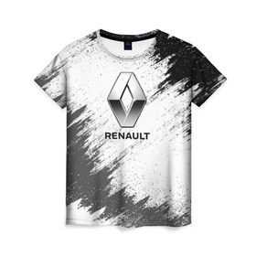 Женская футболка 3D с принтом Renault в Екатеринбурге, 100% полиэфир ( синтетическое хлопкоподобное полотно) | прямой крой, круглый вырез горловины, длина до линии бедер | auto | car | race | renault | авто | гонки | краска | краски | марка | машина | рено