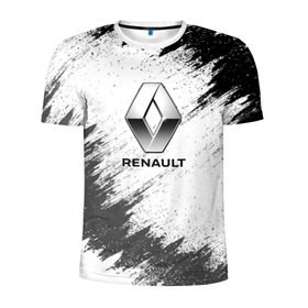 Мужская футболка 3D спортивная с принтом Renault в Екатеринбурге, 100% полиэстер с улучшенными характеристиками | приталенный силуэт, круглая горловина, широкие плечи, сужается к линии бедра | auto | car | race | renault | авто | гонки | краска | краски | марка | машина | рено