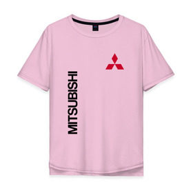 Мужская футболка хлопок Oversize с принтом Mitsubishi в Екатеринбурге, 100% хлопок | свободный крой, круглый ворот, “спинка” длиннее передней части |  машина | марка | митсубиси