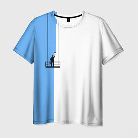 Мужская футболка 3D с принтом Маляр в Екатеринбурге, 100% полиэфир | прямой крой, круглый вырез горловины, длина до линии бедер | маляр