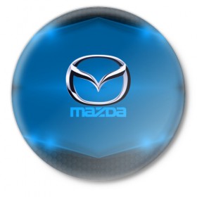 Значок с принтом Mazda SPORT в Екатеринбурге,  металл | круглая форма, металлическая застежка в виде булавки | Тематика изображения на принте: 
