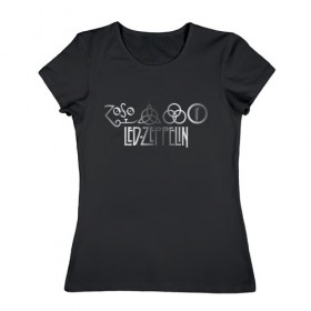 Женская футболка хлопок с принтом led zeppelin в Екатеринбурге, 100% хлопок | прямой крой, круглый вырез горловины, длина до линии бедер, слегка спущенное плечо | led zeppelin | блюз | группа | лед зеппелин | рок | фолк | хард | хардрок | хеви | хевиметал