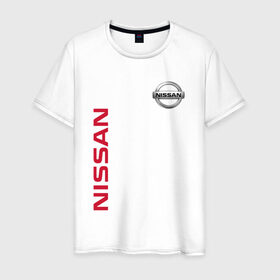 Мужская футболка хлопок с принтом Nissan в Екатеринбурге, 100% хлопок | прямой крой, круглый вырез горловины, длина до линии бедер, слегка спущенное плечо. | Тематика изображения на принте: motor | nissan | авто | лого | машина | ниссан | тачка