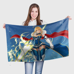 Флаг 3D с принтом Аниме Fate Grand Order в Екатеринбурге, 100% полиэстер | плотность ткани — 95 г/м2, размер — 67 х 109 см. Принт наносится с одной стороны | Тематика изображения на принте: anime | девочка | девушка | тян