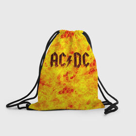 Рюкзак-мешок 3D с принтом AC/DC Hell-Fire в Екатеринбурге, 100% полиэстер | плотность ткани — 200 г/м2, размер — 35 х 45 см; лямки — толстые шнурки, застежка на шнуровке, без карманов и подкладки | ac dc | acdc | fire | hard rock | rock | асдс | рок | эй си ди си