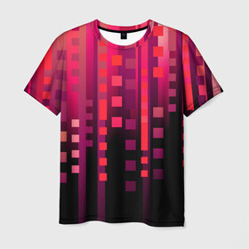 Мужская футболка 3D с принтом Линии 3 в Екатеринбурге, 100% полиэфир | прямой крой, круглый вырез горловины, длина до линии бедер | градиент | квадрат | линии